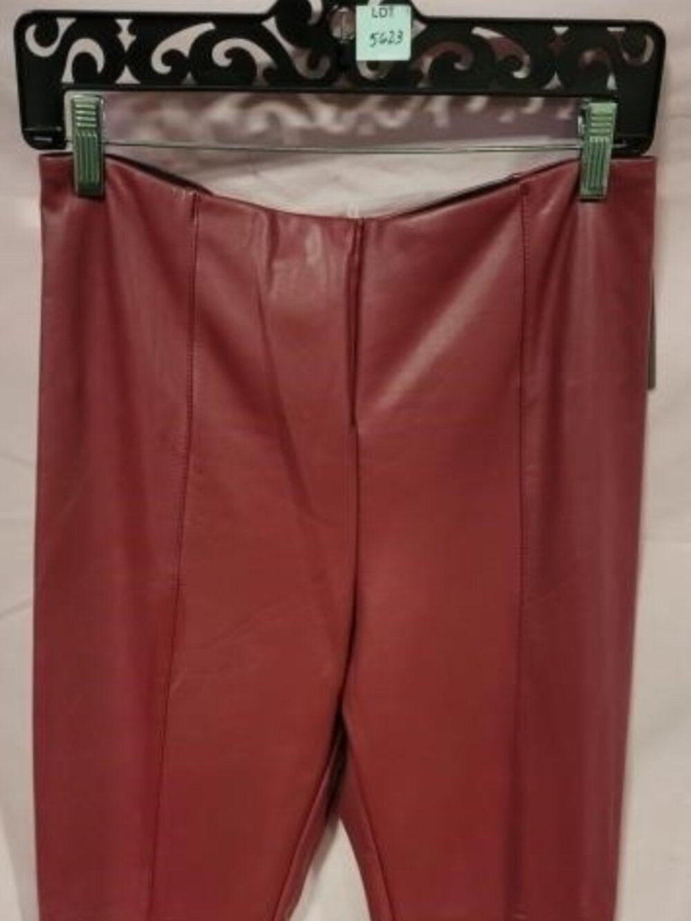 LYSSE MAHOGANY VEGAN LEATHER WAISTED LEGGINGS - L